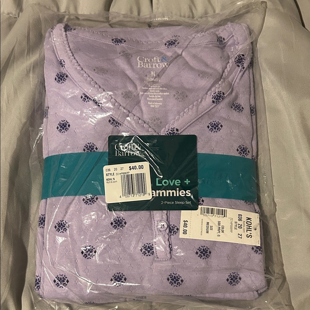 Croft & Barrow Lavender Pajama Set